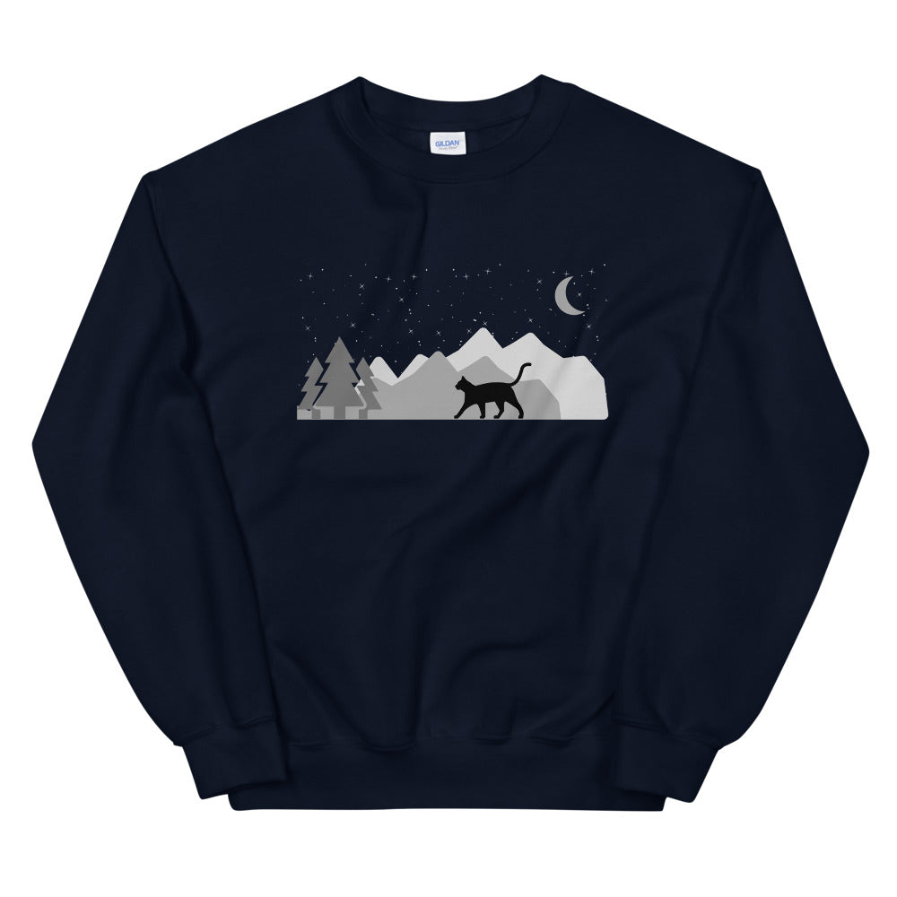 Night Sky Cat Adventure Sweatshirt - 2 Colors