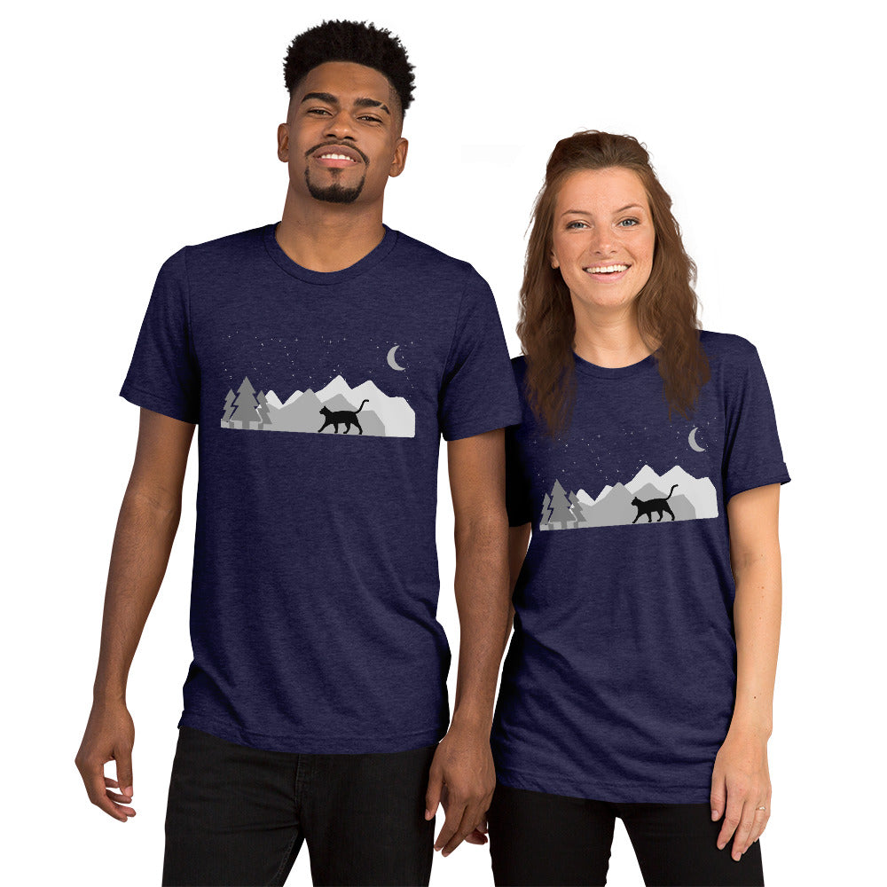 Night Sky Cat Adventure T-Shirt - 2 Colors