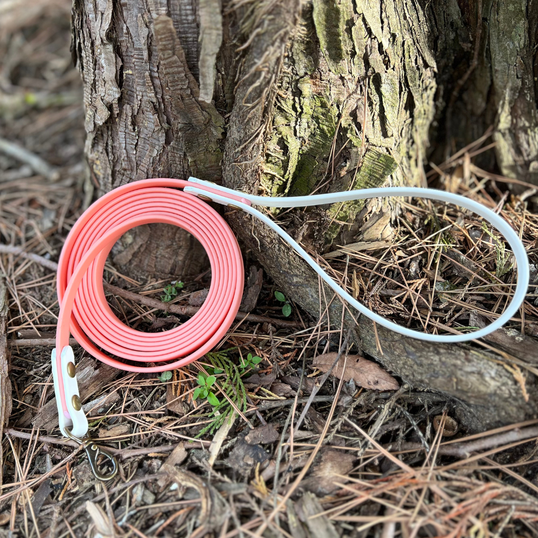PREMADE: Basic Kylo Leash - 7ft, rose gold + white