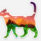 Cat Adventure Landscape Sticker